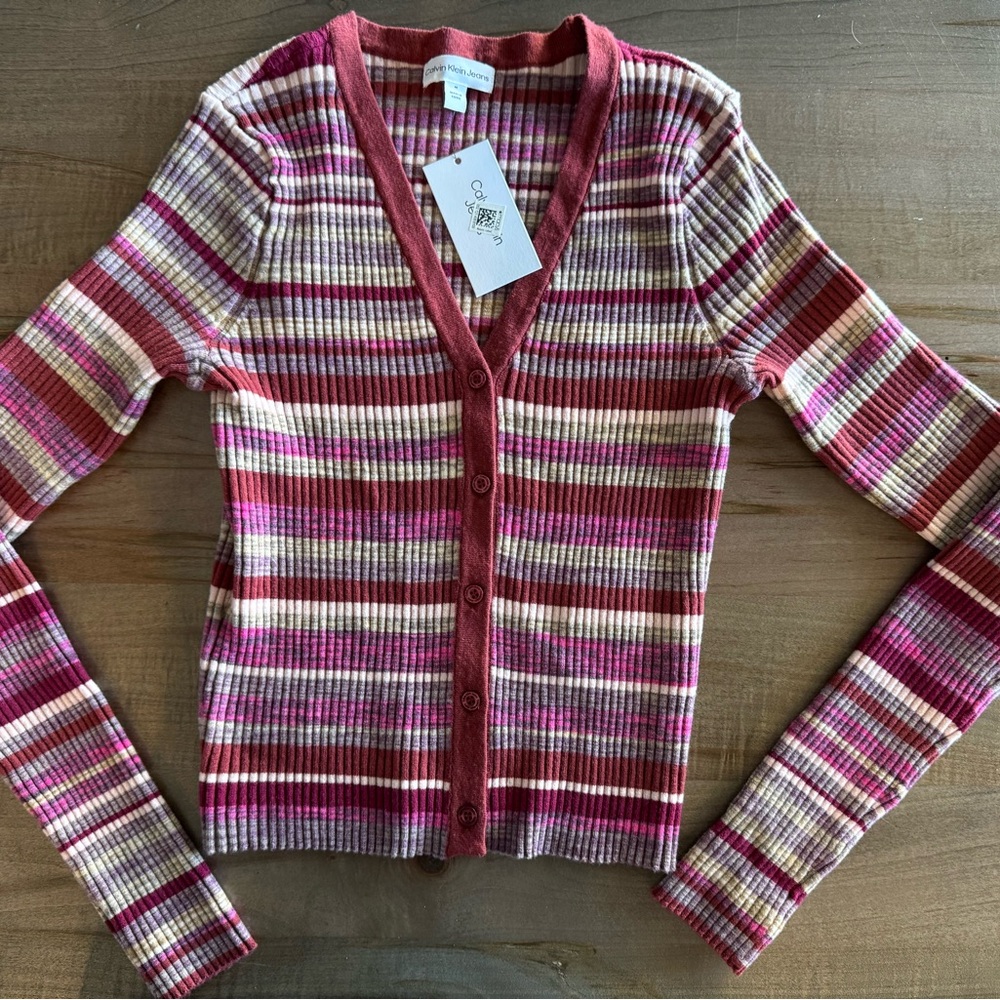 Calvin Klein Jeans Multicolor Striped Cardigan